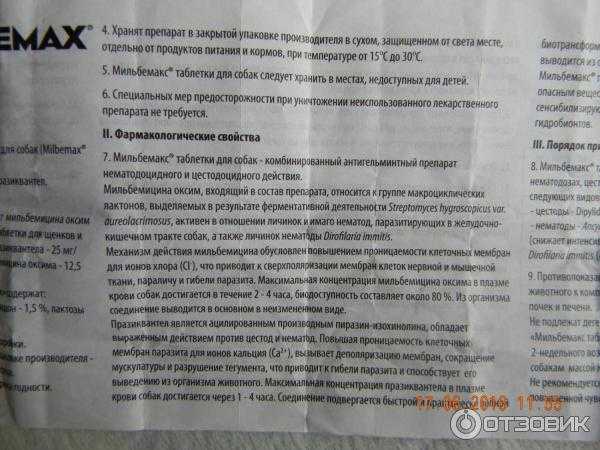 Мильбемакс для собак: инструкция по применению